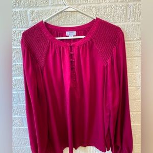 XL Crown & Ivy Magenta long sleeve top